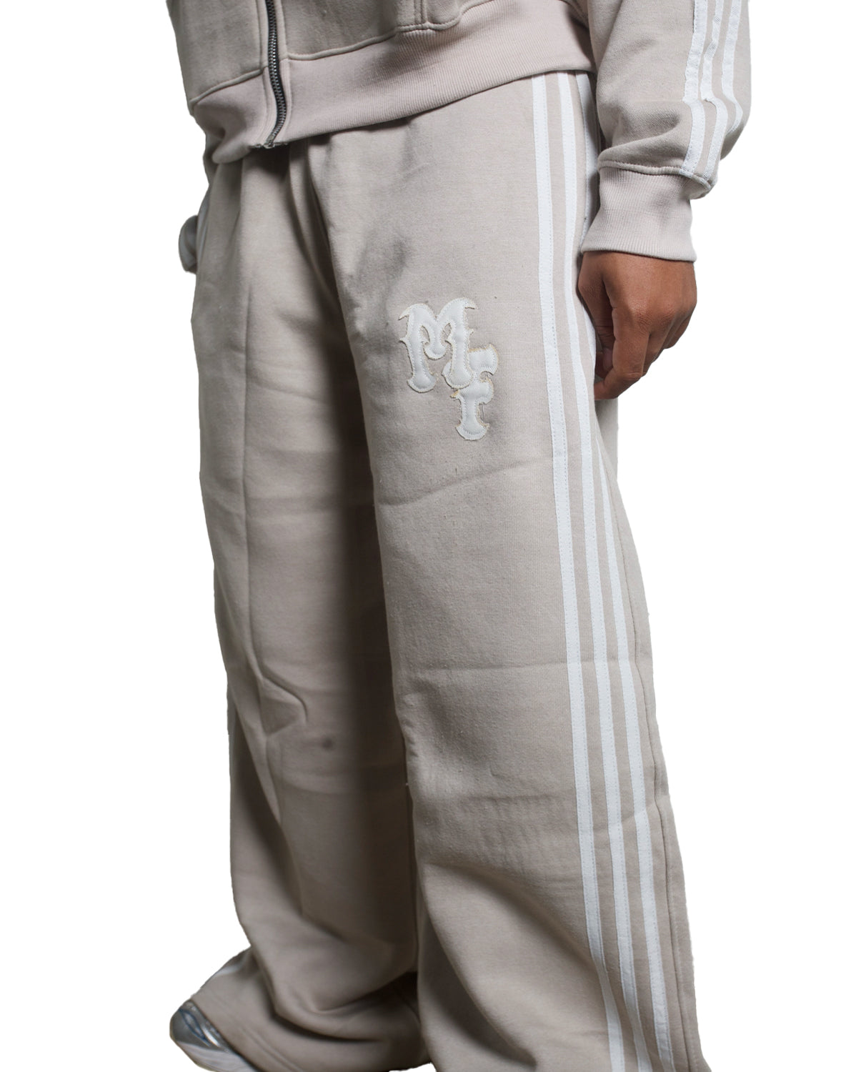 Merlin Distress Stripe Pants Gray
