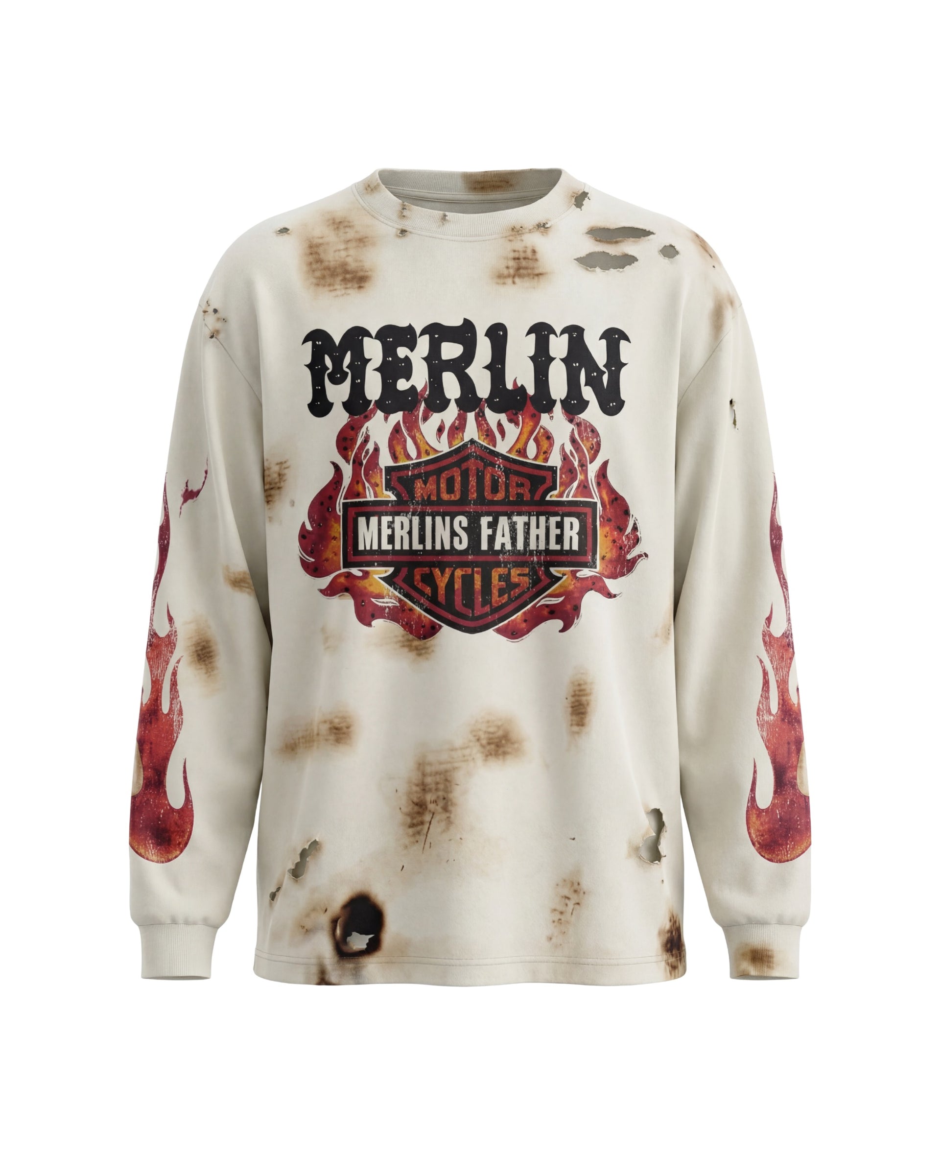 White Flaming Burn Longsleeve
