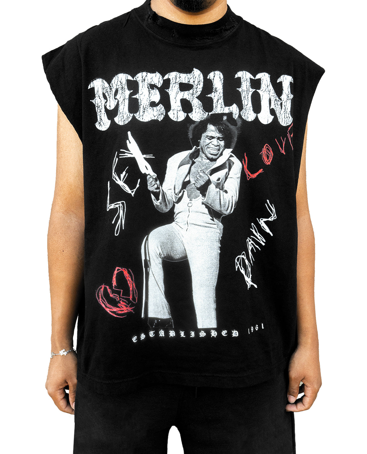 Merlin J. Brown Sleeveless Tee