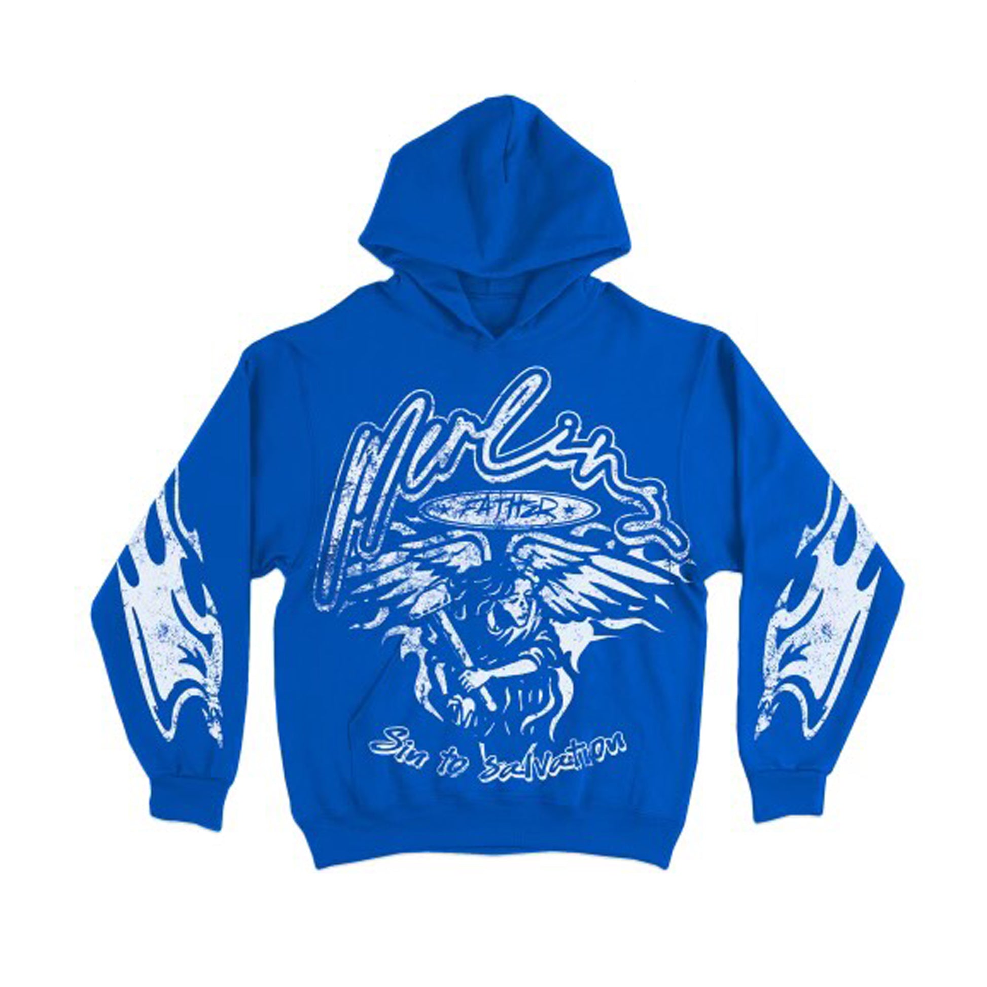 Flames Angel Hoodie Blue MerlinsFatherClothing